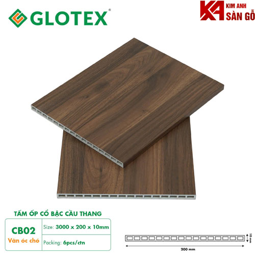 Cổ Bậc Cầu Thang Nhựa Giả Gỗ Glotex CB-02